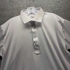 Collars & Co Dress Collar Polo Shirt Mens Large White Featherweight Performance